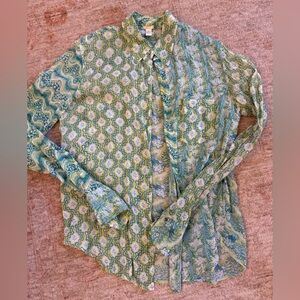 Dosa Patterned Green Blouse